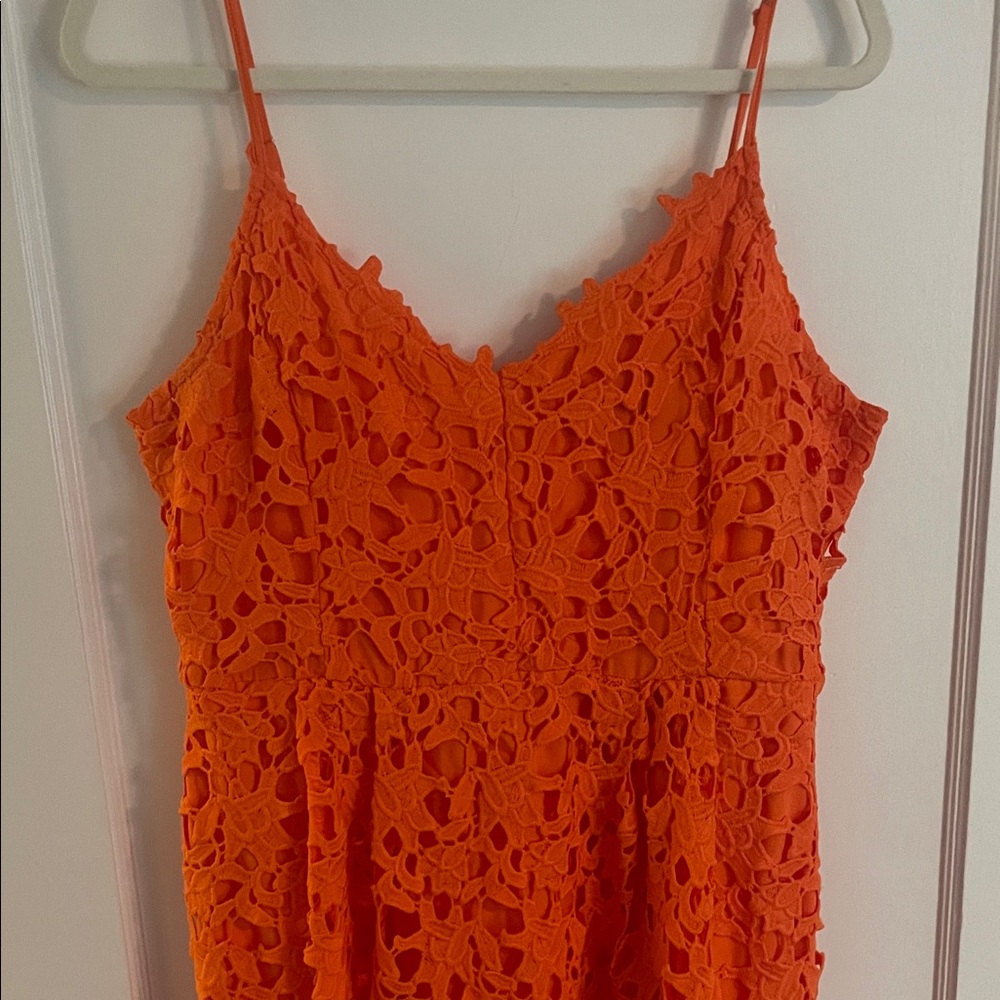 Vici Bright Orange Lace Dress